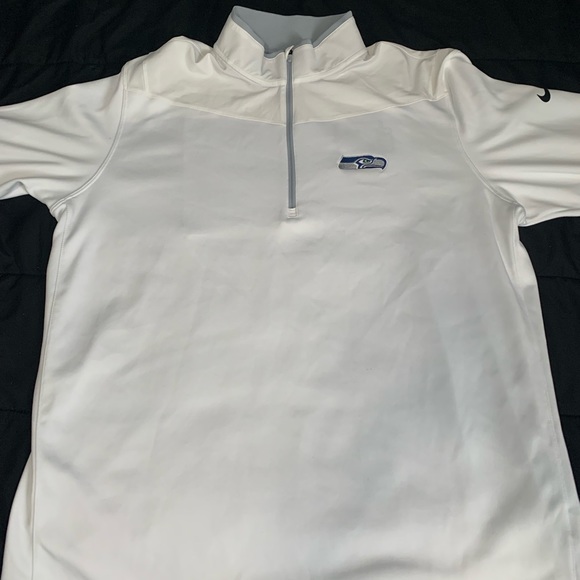 Men Large Dri Fit Nike Seattle Seahawks Golf Sweat Shirt 1/4 Zipup - Picture 1 of 5